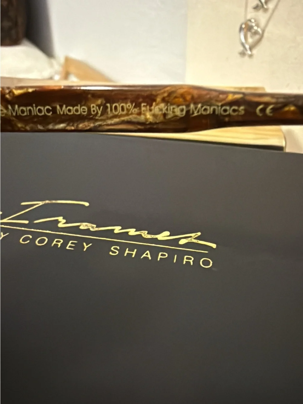 VINTAGE FRAMES BY COREY SHAPIRO LE MANIAC BURLWOOD BROWN NIB